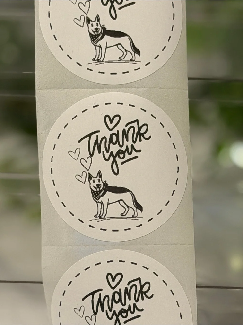 200 German Shepherd Thank You Stickers 2” Round American Flag Labels